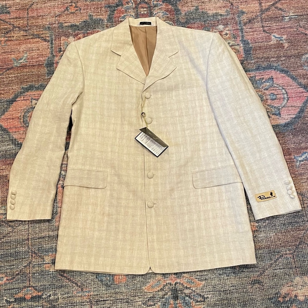 Falcone dusk suit jacket100% linen